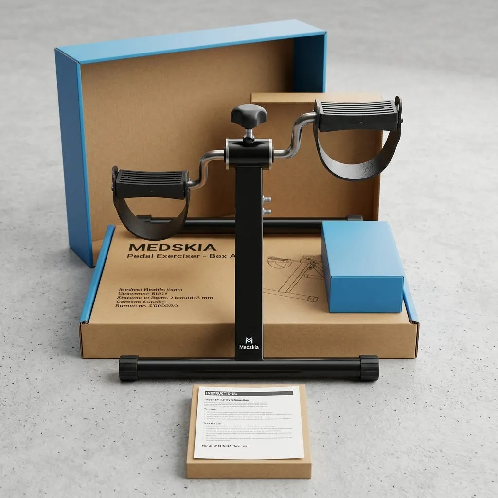 Folding Pedal Exerciser, Mini Exercise Bike Under Desk Bike Foot Pedal Exerciser, Foot Hand Cycle Portable Peddler Machine Bicycle Exerciser Arm Leg Exerciser while Sitting