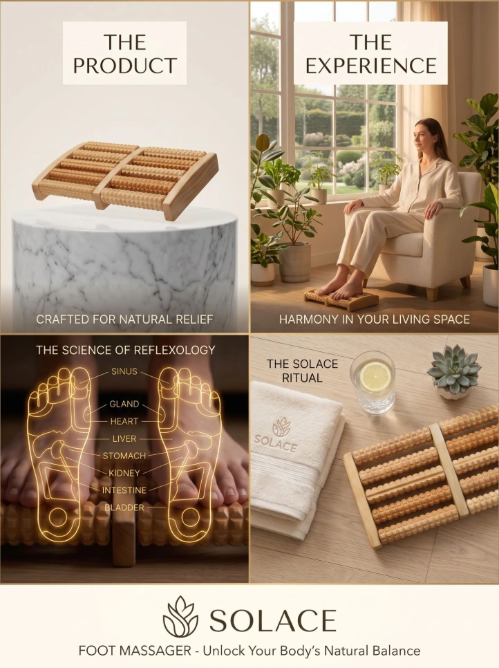 Traditional Wooden Roller Foot Massager